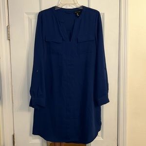 Navy blue shirt dress